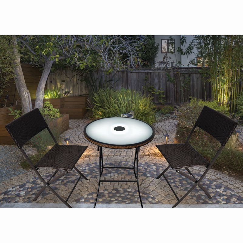 Hillingdon 3 Piece LED Set Garden Furniture