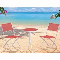 See more information about the Fiji Folding Textilene Bistro Furniture (Red)