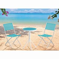 See more information about the Fiji Folding Textilene Bistro Garden Furniture (Blue)