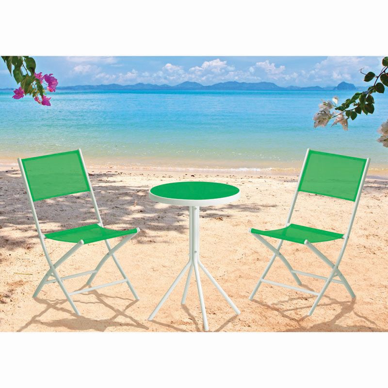 Fiji Folding Textilene Bistro Garden Furniture (Green)