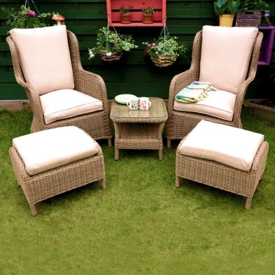 See more information about the Buxton 5 Piece Rattan Set Garden Furniture