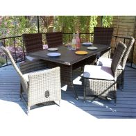 See more information about the Elsham 7 Piece Reclining Dining Set Garden Furniture