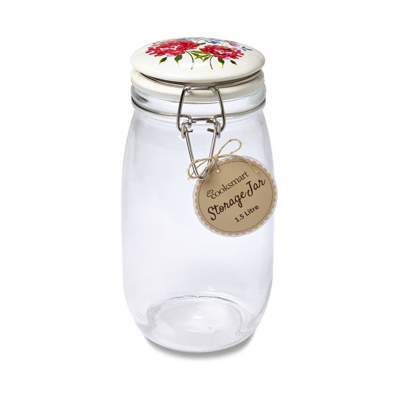 Storage Jar Floral 1.5 Ltr