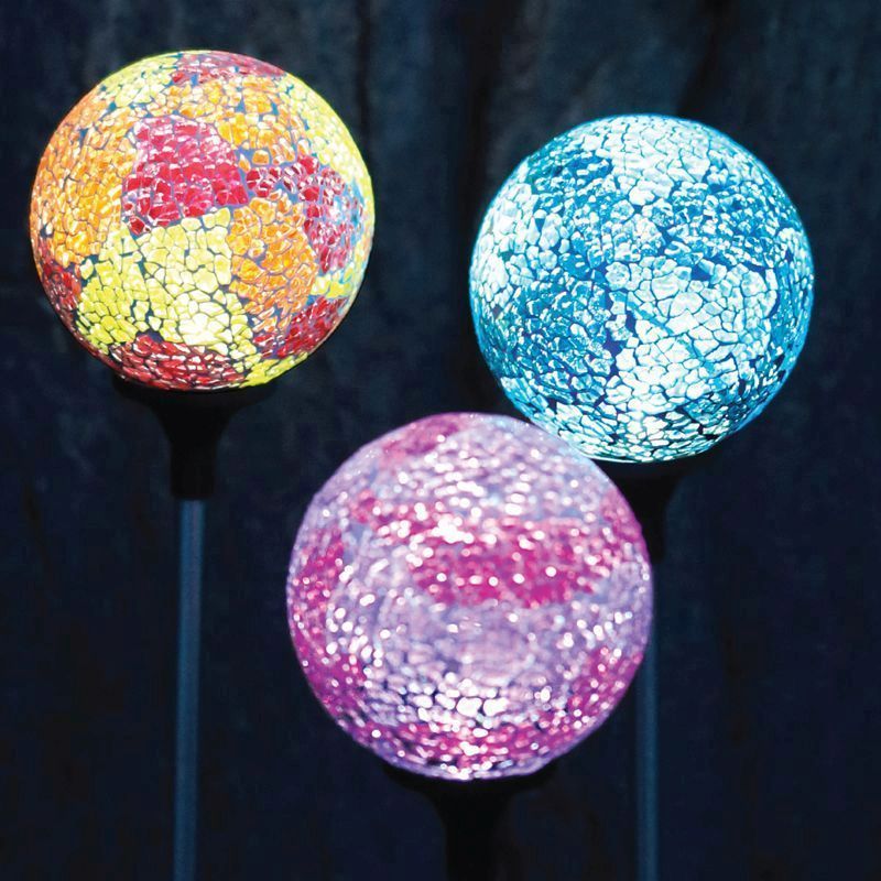 Mosaic Globe Solar Light (Orange)