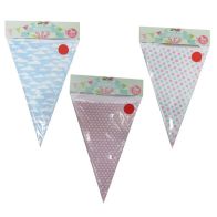 See more information about the 3 Metre Paper Bunting Triangles - Pink with White Hearts