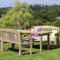 See more information about the Emily Table & 2 Bench Outdoor Dining Set