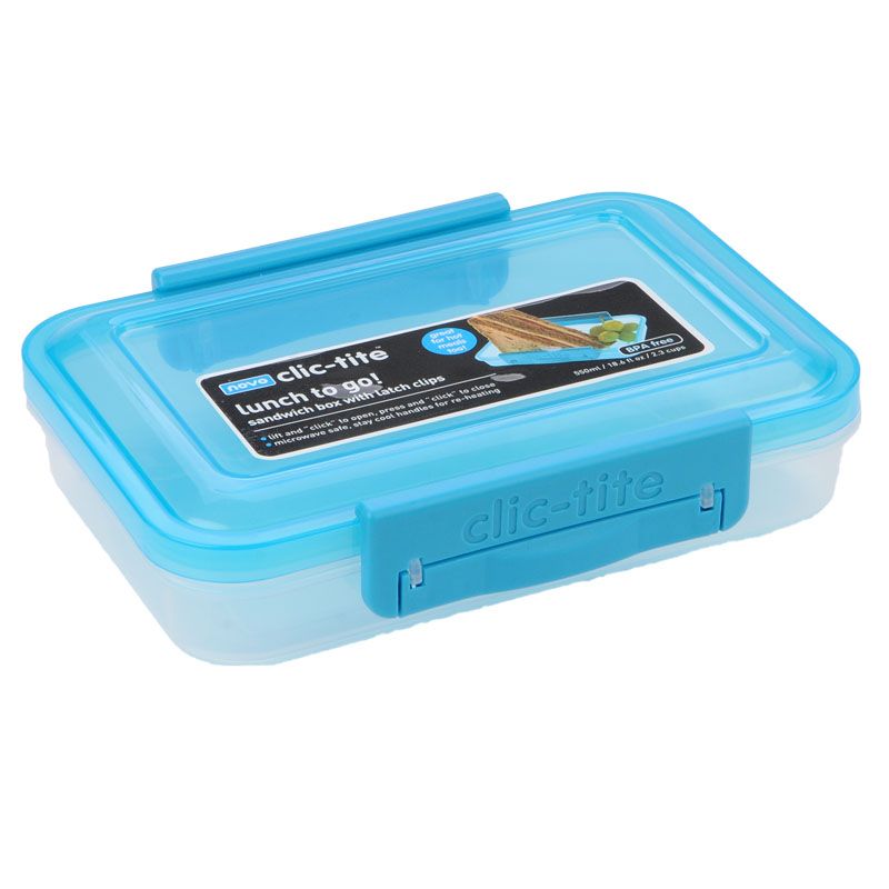 Clic Tite 550ml Turquoise Lunch Box Clip Lid