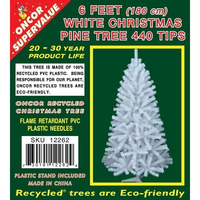 6 Feet (180cm) White Christmas Pine Tree