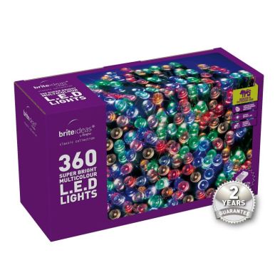 See more information about the 360 Multicolour LED Christmas lights with a 2 year Guarantee.