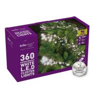 See more information about the 360 Cluster Bright White LED Christmas lights with a 2 year Guarantee.