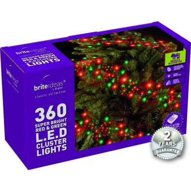 See more information about the 360 Cluster Red/Green LED Christmas lights with a 2 year Guarantee.