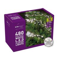 See more information about the 480 Cluster Bright White LED Christmas lights with a 2 year Guarantee.