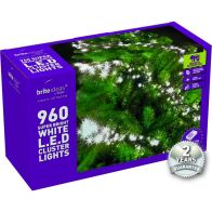 See more information about the 960 Cluster Bright White LED Christmas lights with a 2 year Guarantee.