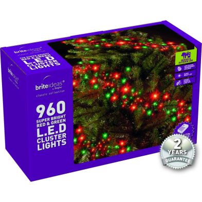 See more information about the 960 Cluster Red/Green LED Christmas lights with a 2 year Guarantee.