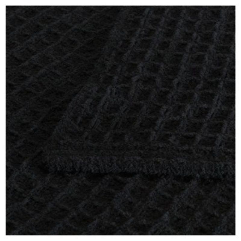 Waffle Throw Black (120cm x 150cm)