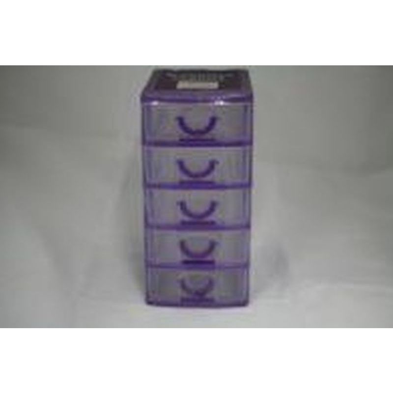 Plastic cabinet with 5 Drawers purple