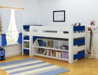 See more information about the Lollipop Single Bed with Storage - White/Blue