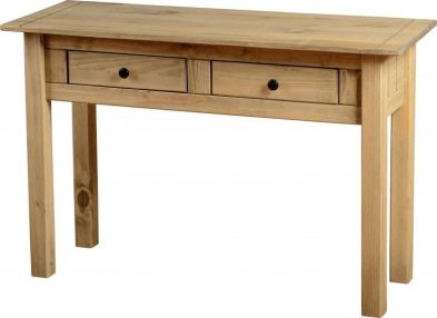 See more information about the Panama Console Table (2 Drawer) - DISTRESSED WAXED PINE