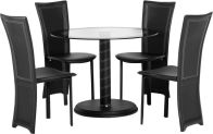 See more information about the Cameo Round Dining Set - BLACK/CLEAR