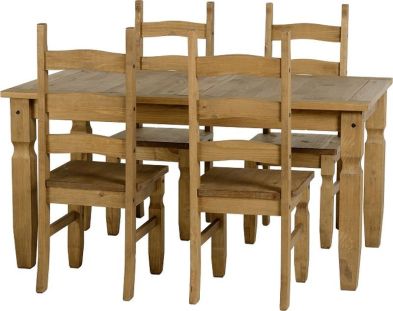 See more information about the Corona 5' Dining Set - DISTRESSED WAXED PINE