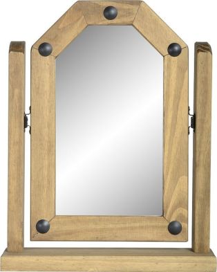 See more information about the Corona Single Swivel Mirror - DISTRESSED WAXED PINE