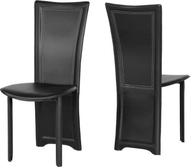 See more information about the Cameo Leather Style Dining Chair - BLACK