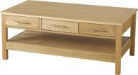 See more information about the Oakleigh 3 Drawer Coffee Table - NATURAL OAK VENEER