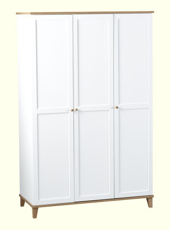 Arcadia 3 Door Wardrobe - WHITE/ASH