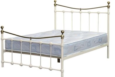 See more information about the Dakota Double Bed - Brass/Cream