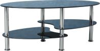 See more information about the Cara Coffee Table - BLACK GLASS/SILVER