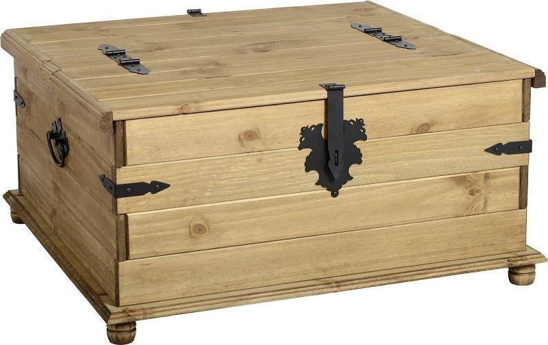 Corona Double Storage Chest - DISTRESSED WAXED PINE