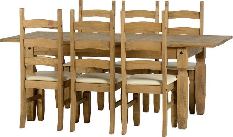 Corona Extending Dining Set (1+6) - DWP/CREAM