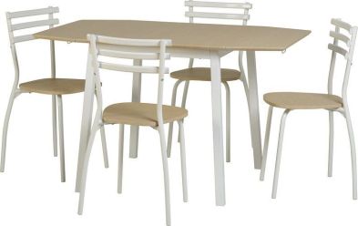 See more information about the Langley Drop Leaf Dining Set - BEECH/WHITE