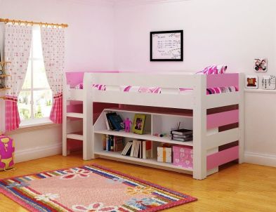 See more information about the Lollipop Single Bed with Storage - Pink/White