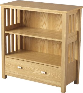 See more information about the Ashmore Low Bookcase (1 Drawer) - ASH VENEER