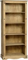 See more information about the Corona Tall Bookcase - DISTRESSED WAXED PINE