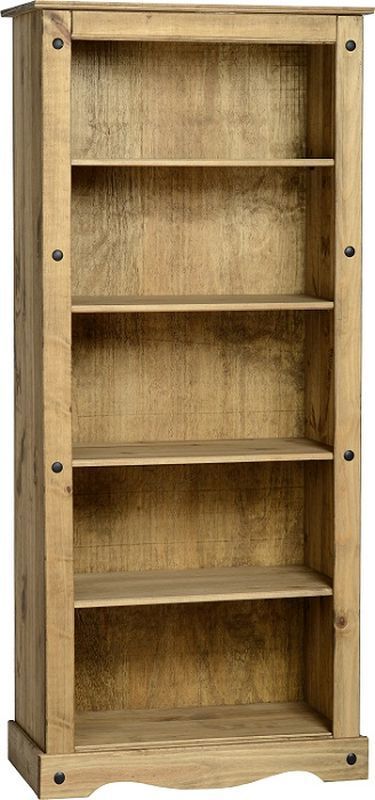 Corona Tall Bookcase - DISTRESSED WAXED PINE