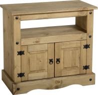 See more information about the Corona TV Cabinet (2 Door) - DISTRESSED WAXED PINE