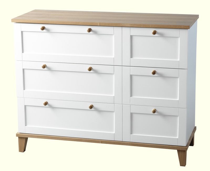 Arcadia Bedroom Chest (3 Drawer) - WHITE/ASH VENEER