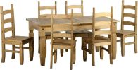 See more information about the Corona Extending Dining Set (1+6) - DISTRESSED WAXED PINE