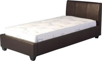 See more information about the Palermo Leather Style Single Bed - Expresso Brown