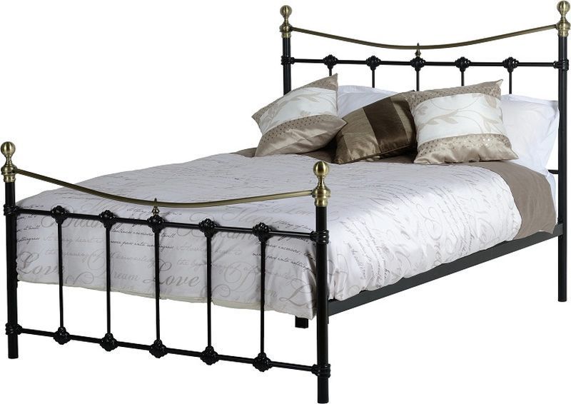 Dakota Double Bed - Brass/Black