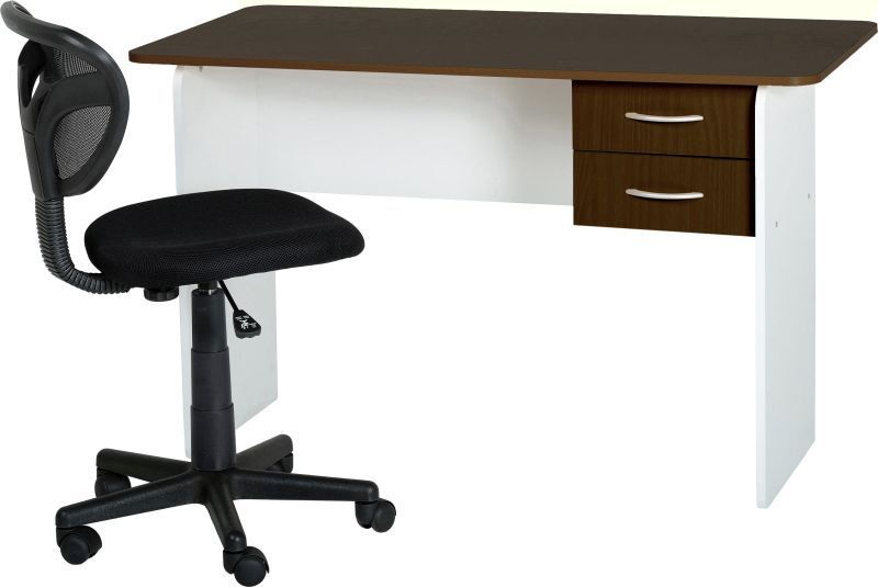 Jenny 2 Drawer Study Desk - WENGE/WHITE