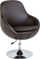 See more information about the Austin Swivel Tub Chair - BROWN/CHROME