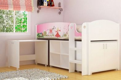 See more information about the Princess Single Study Bunk Bed - White