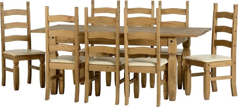 Corona Extending Dining Set (1+8) - DWP/CREAM