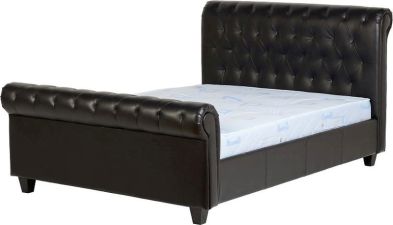 See more information about the Chester Leather Sleigh Double Bed - Expresso Brown