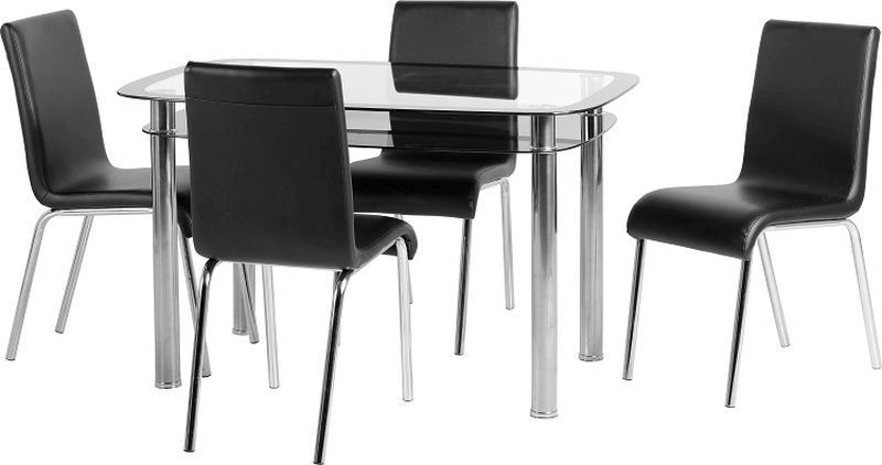 Harlequin 4' Dining Set - BLACK BORDER/BLACK