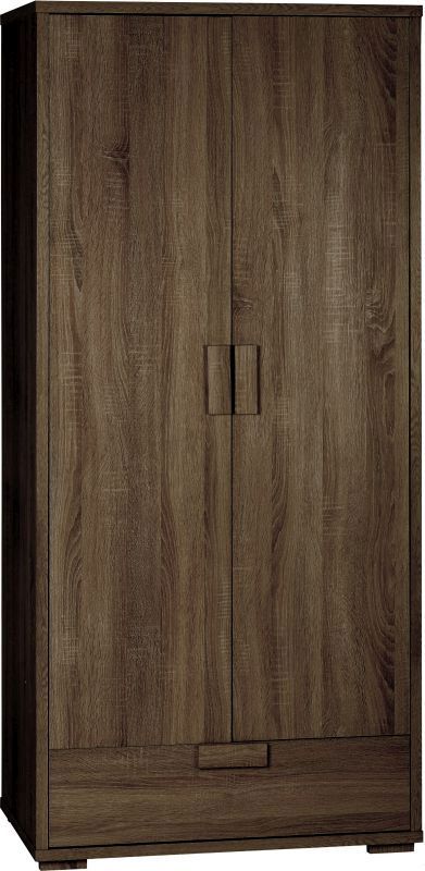 Cambourne 2 Door 1 Drawer Wardrobe - DARK SONOMA OAK