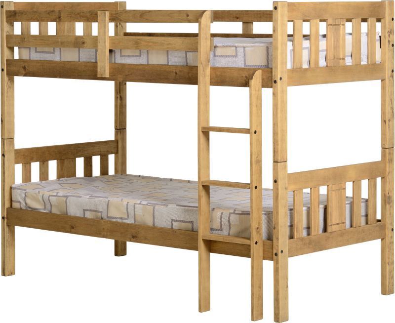 Rio Single Bunk Bed - Distressed Waxed Pine